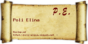 Poli Elina névjegykártya